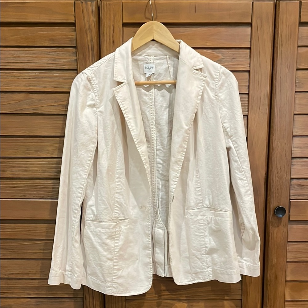 J Crew Cream Light Linen Blazer Summer Spring size 2
